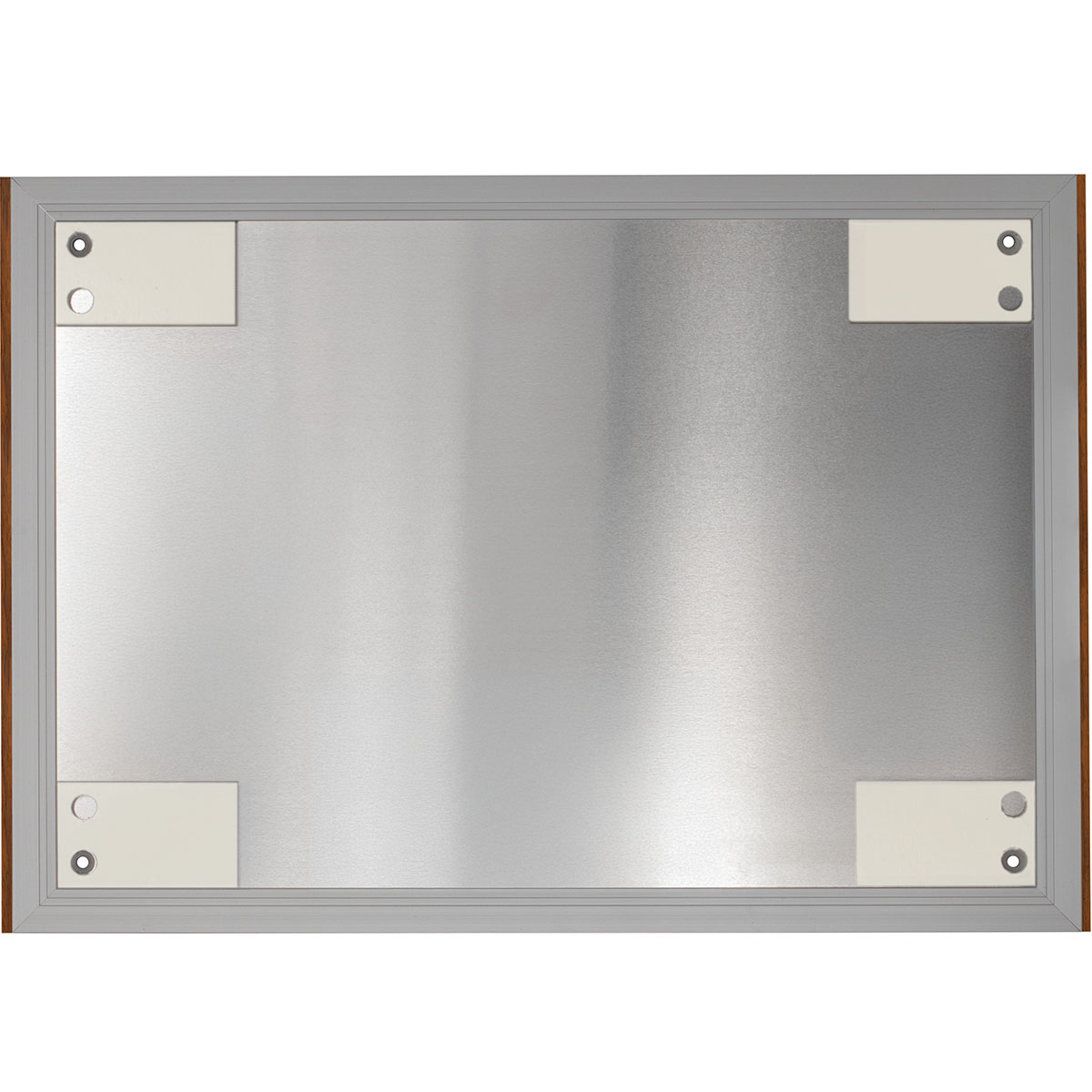 Wandschild, Modell LMH, ~ DIN A3, Querformat, Holzrahmen Nussbaum kombiniert mit silbernem Aluminium