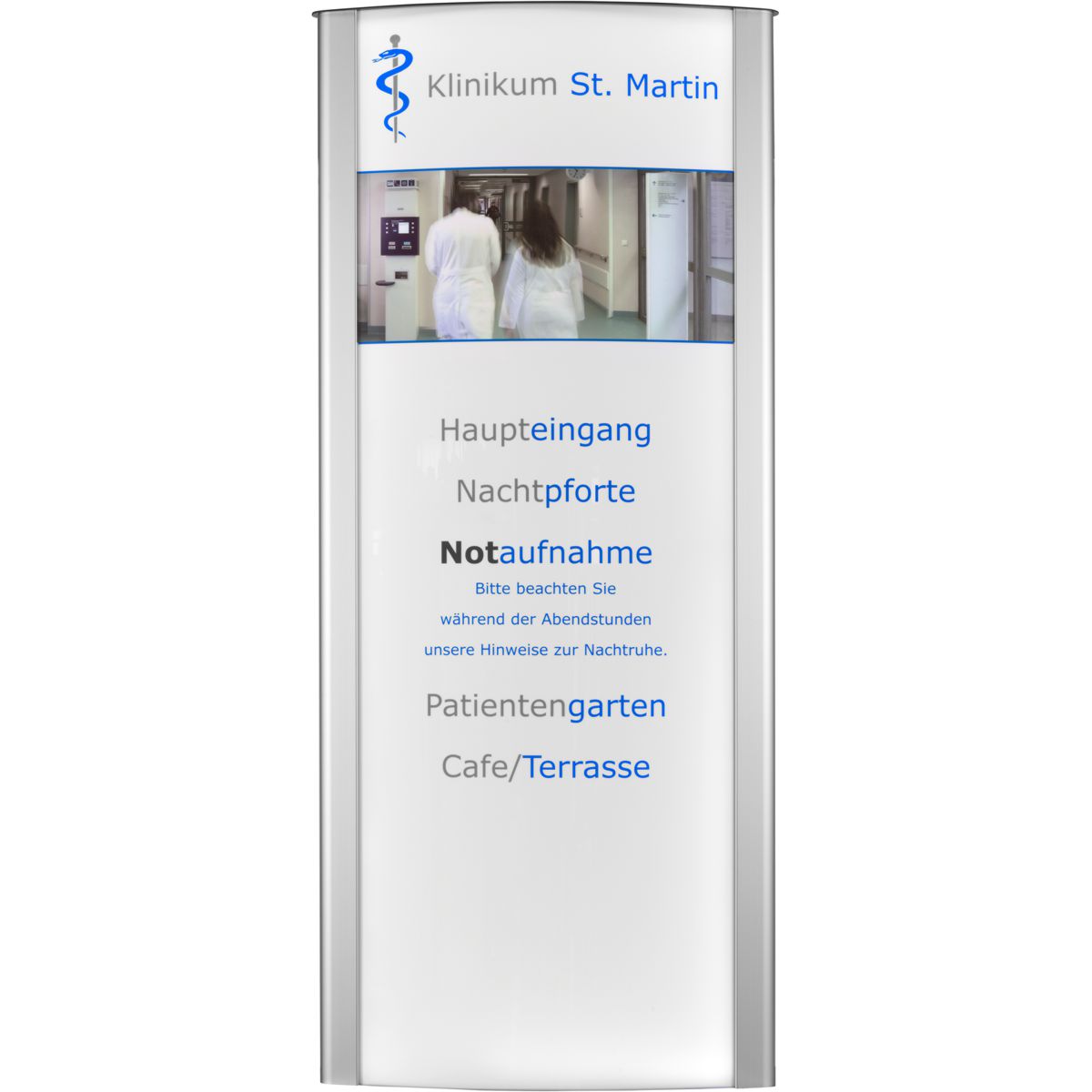 Außenaufsteller mit LED, Modell Frankfurt, 2.500 x 1.085 mm (H x B)