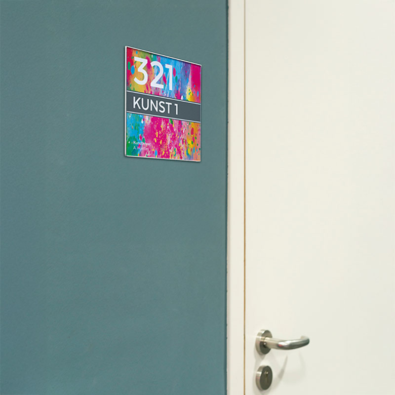 Türschild aus Edelstahl mit Raumbeschriftung Türschild aus Edelstahl mit Raumbeschriftung