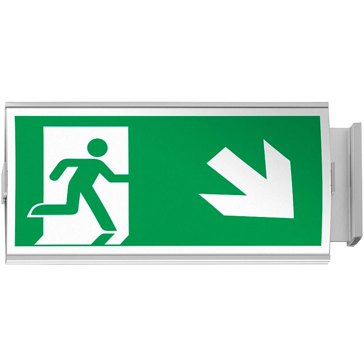 Fahnenschild (Nasenschild), Modell Frankfurt, 155 x 297 mm (H x B), optimiert für Rettungszeichen Fahnenschild (Nasenschild), Modell Frankfurt, 155 x 297 mm (H x B), optimiert für Rettungszeichen