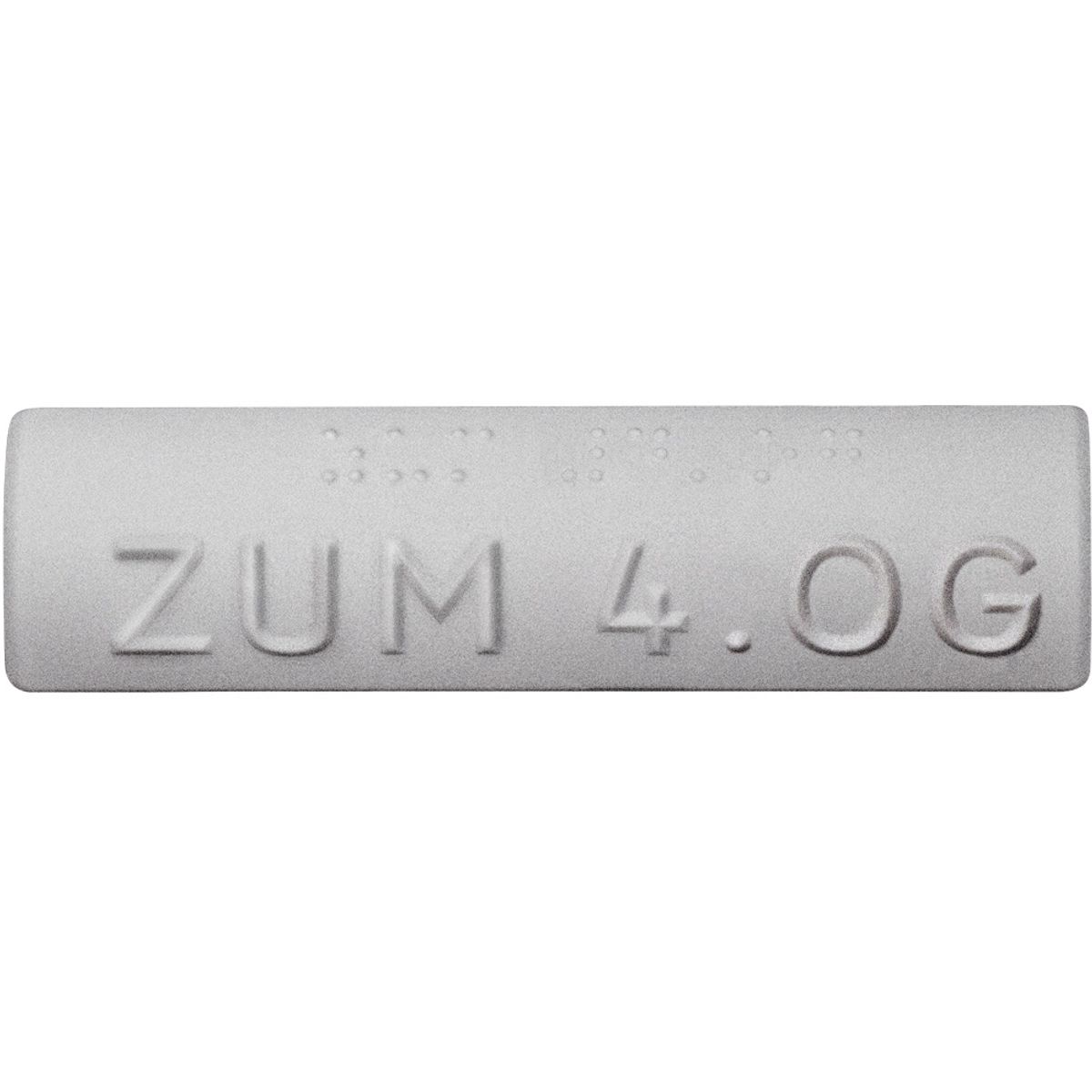 Handlaufschild aus Kunststoff, Silber, max. 5 Zeichen