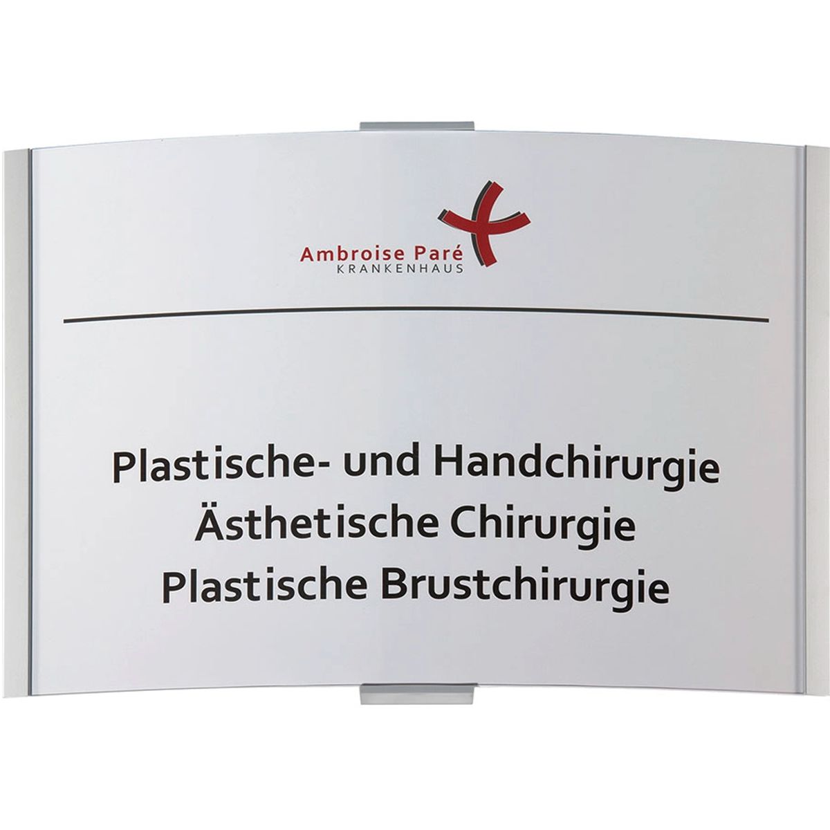 Wandschild, Modell Frankfurt, ~DIN A4 Querformat, Silber
