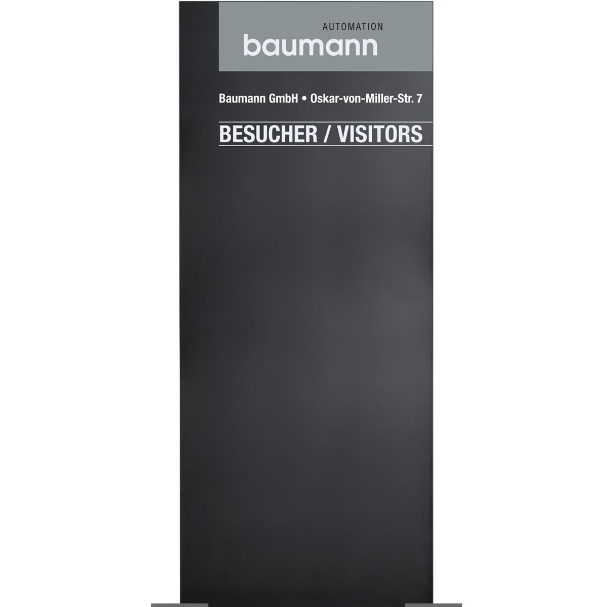 Außenaufsteller, Modell Madrid, 3.000 x 1.250 x 80 mm (H x B x T), Hochformat, Schwarz, inkl. Flanschplatten