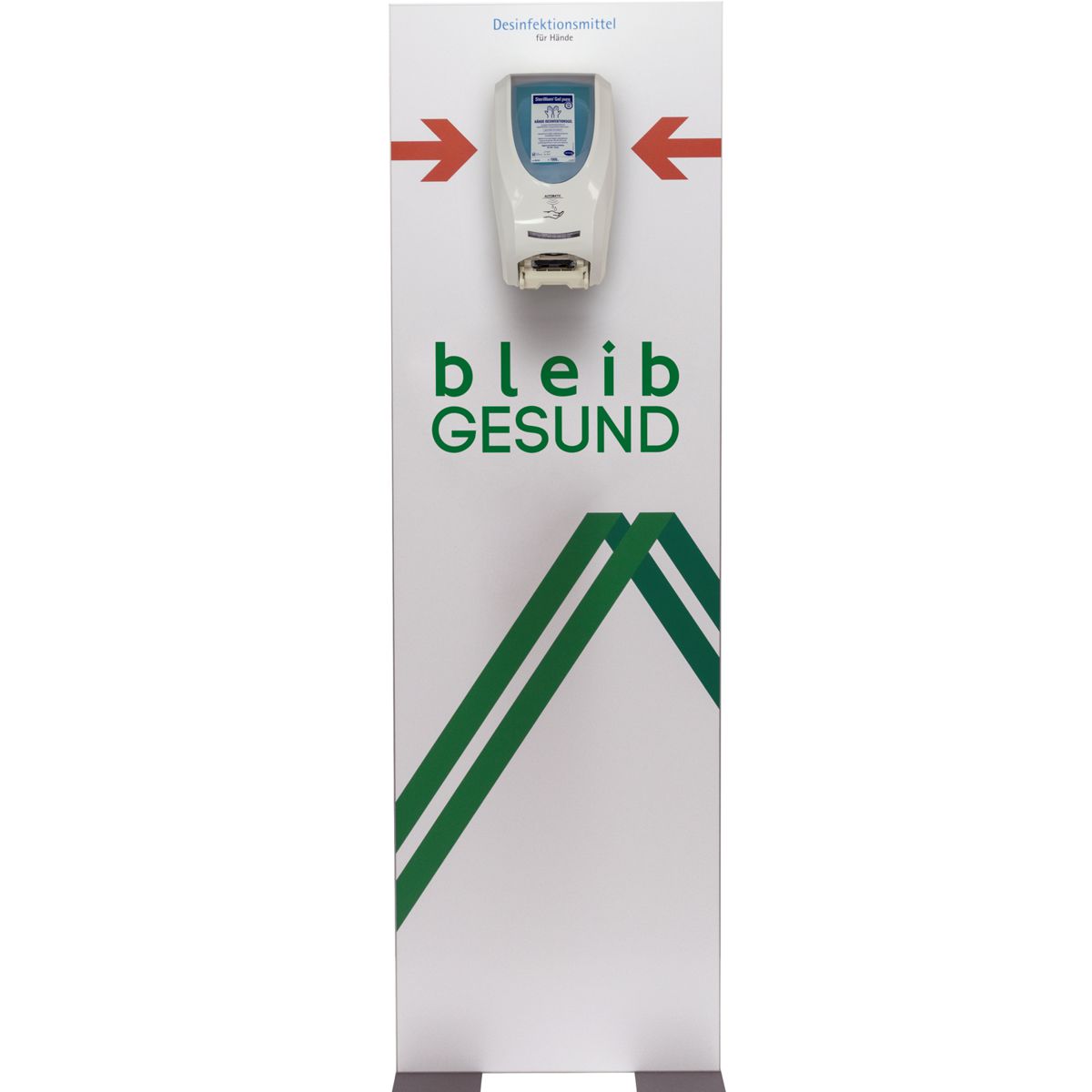 Hygiene Tower, Modell Madrid, 1.500 x 450 mm (H x B), Standardmotiv bleib Gesund Hygiene Tower, Modell Madrid, 1.500 x 450 mm (H x B), Standardmotiv bleib Gesund