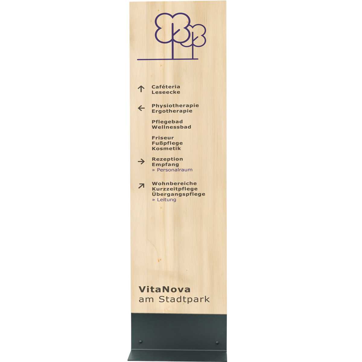 Innenaufsteller (Infostelen), Modell LMH, mit Standfuß