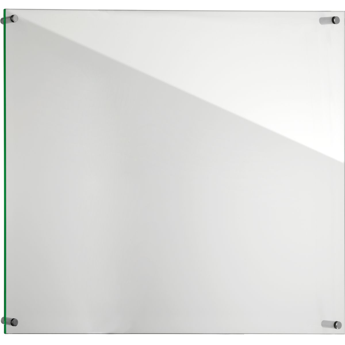 Wandschild, Modell Galerie, 1 Scheibe ESG, 600 x 600 mm, 4 Abstandhalter (25 mm Wandabstand, mit Bolzen)