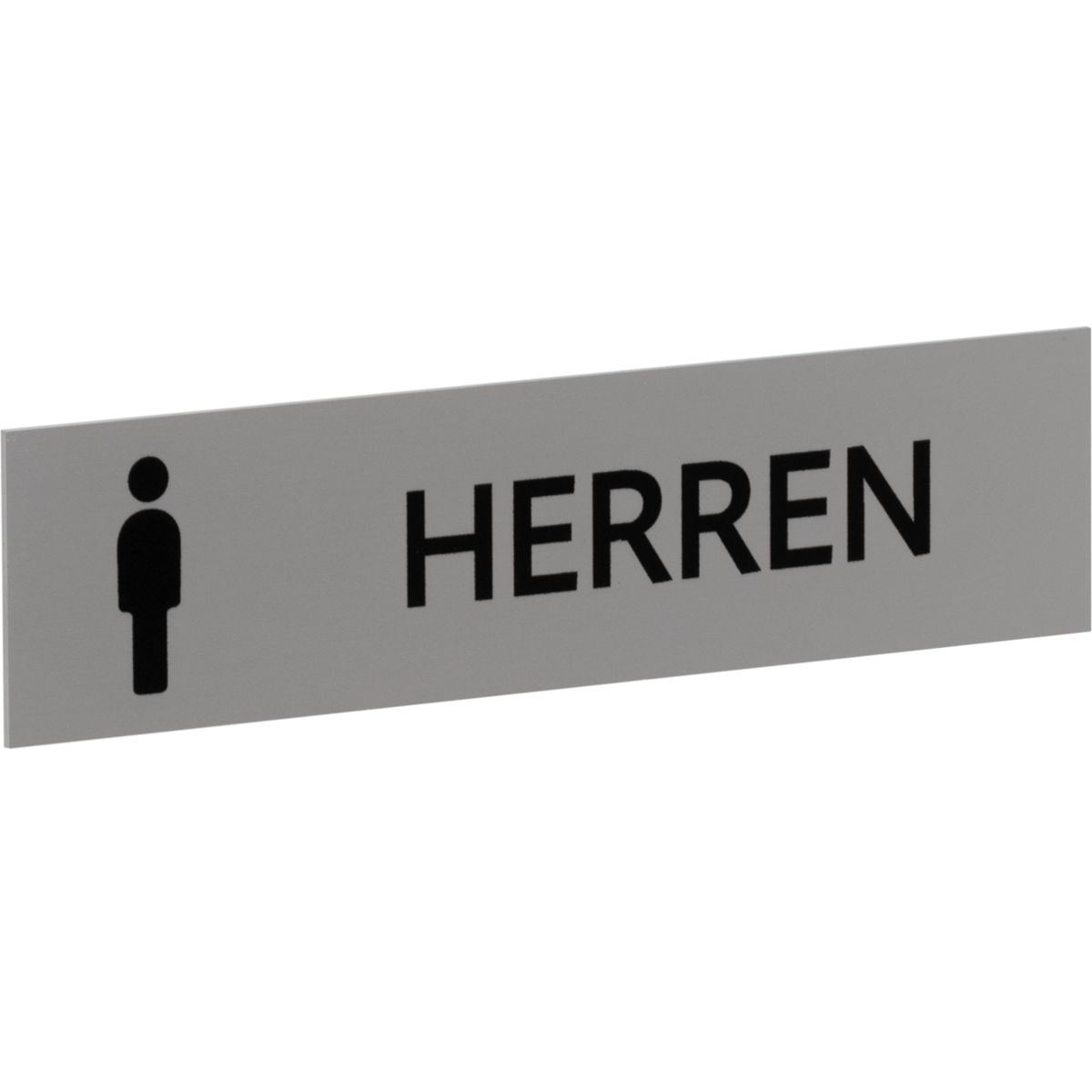 WC Schild Herren aus Aluminium, Silber, 40 x 160 mm (H x B), Klebemontage