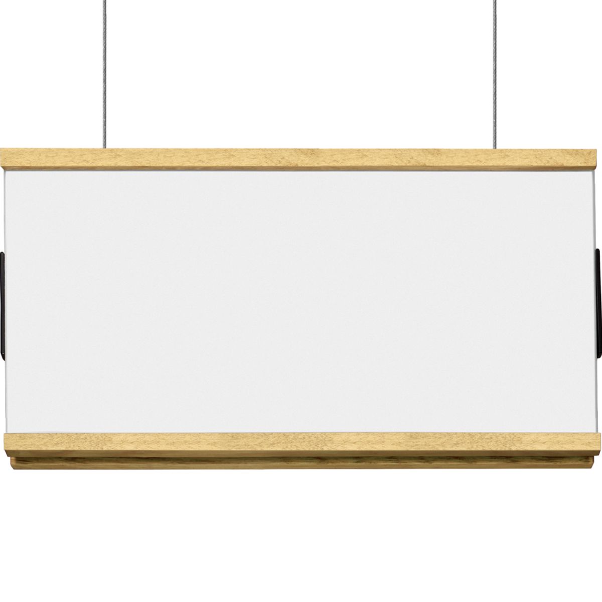 Deckenhänger (Hängeschild), Modell LMH, 160 x 297 mm (H x B), Rahmen oben und unten aus Ahorn, für Einleger