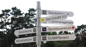 Sternwegweiser mit pfeilförmigen Paneelen Sternwegweiser mit pfeilförmigen Paneelen