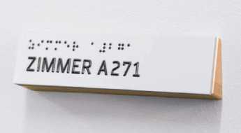 Blindenleitsystem Haptik Beispiel Taktiles Türschild Blindenleitsystem Haptik Beispiel Taktiles Türschild