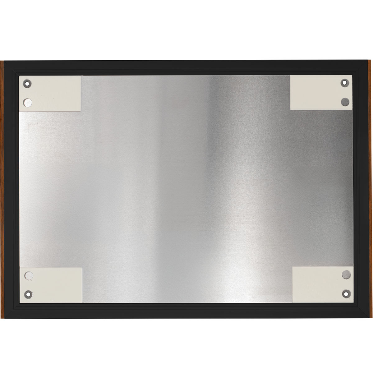 Wandschild, Modell LMH, ~ DIN A3, Querformat, Holzrahmen Nussbaum kombiniert mit schwarzem Aluminium