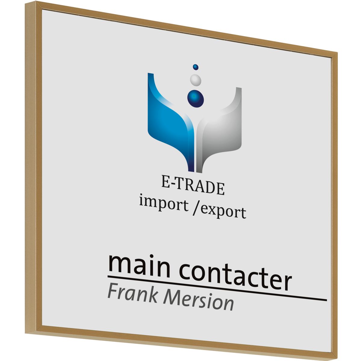 Türschild, Modell Madrid, 150 x 150 mm, Bronze, Klebemontage Türschild, Modell Madrid, 150 x 150 mm, Bronze, Klebemontage