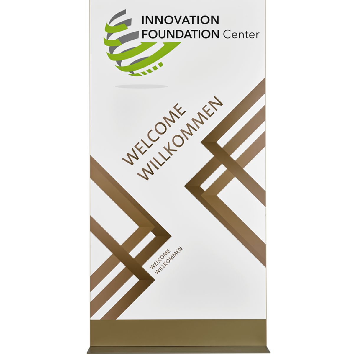 Außenaufsteller, Modell Madrid, 2.000 x 1.000 x 80 mm (H x B x T), Hochformat, Bronze, inkl. Flanschplatten