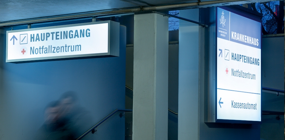 Digitale Beschilderung Krankenhaus