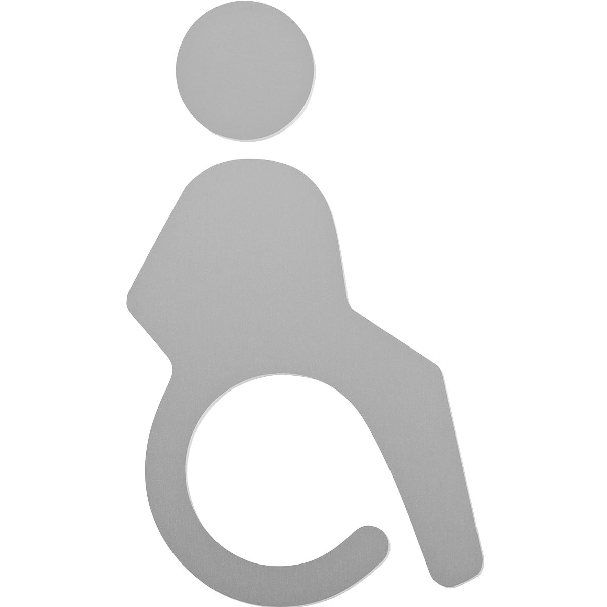 WC Schild Barrierefrei aus Aluminium, Silber, 160 x 55 mm (H x B), Klebemontage