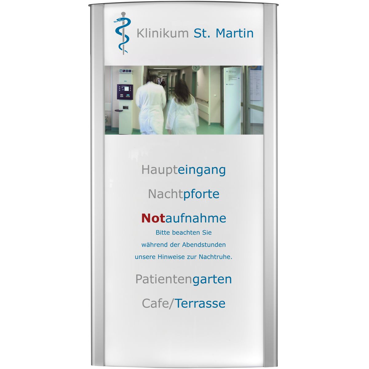 Außenaufsteller mit LED, Modell Frankfurt, 2.500 x 1.326 mm (H x B)