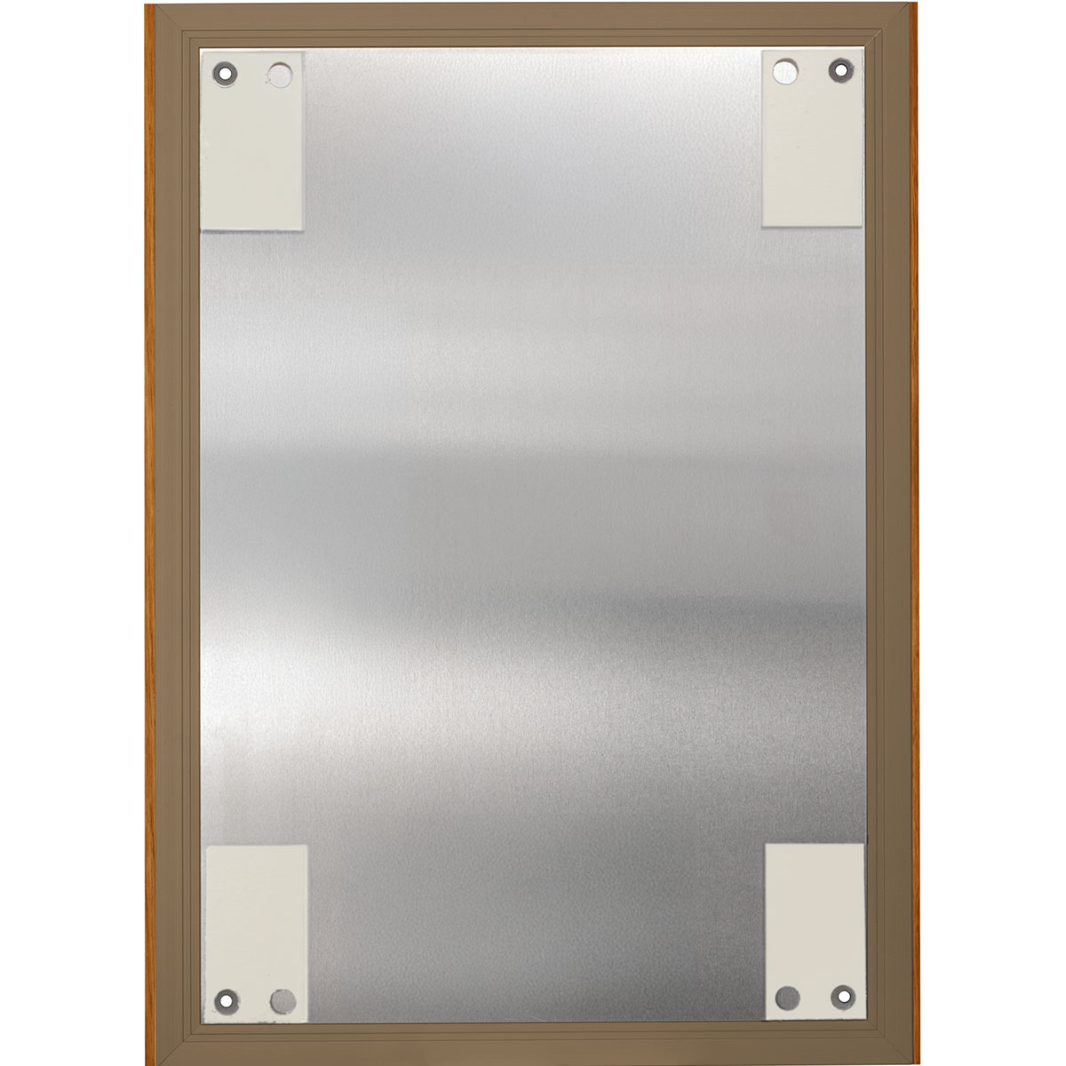 Wandschild, Modell LMH, ~ DIN A3, Hochformat, Holzrahmen Eiche kombiniert mit bronzefarbenem Aluminium