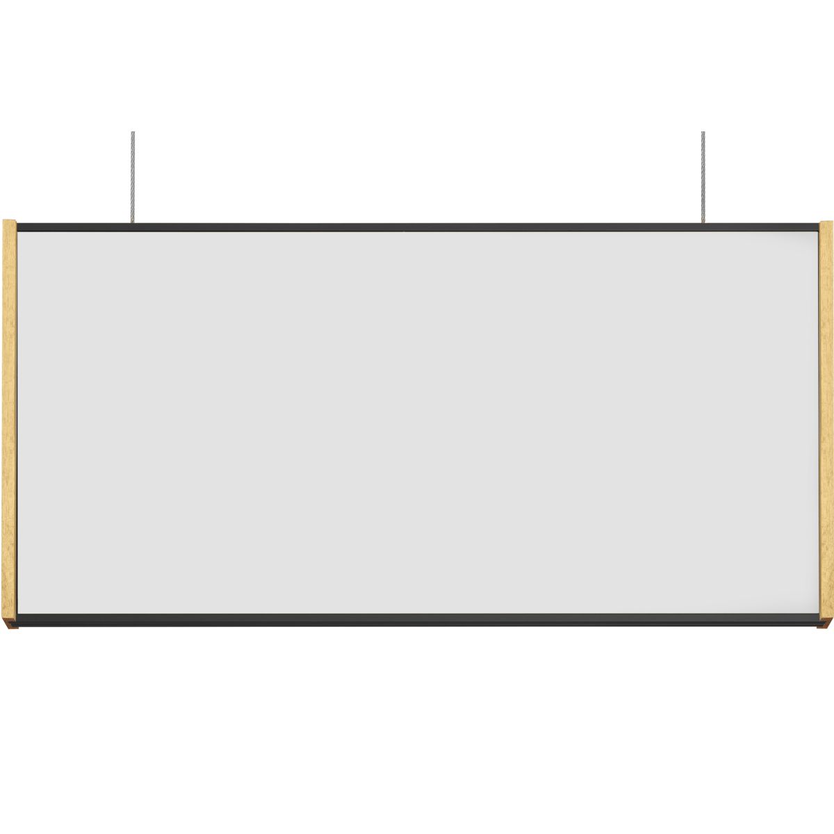 Deckenhänger (Hängeschild), Modell LMH, 150 x 309 mm (H x B), Rahmen Schwarz mit Ahorn, für Einleger
