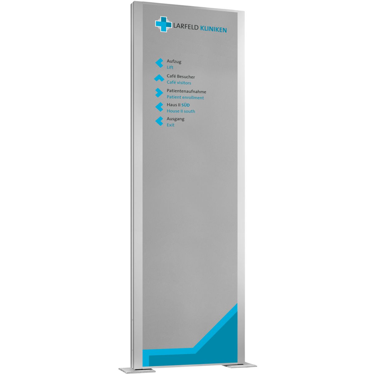 Außenaufsteller, Modell Madrid, 2.500 x 1.000 x 113 mm (H x B x T), Hochformat, inkl. einseitiger LED-Beleuchtung, inkl. Flanschplatten