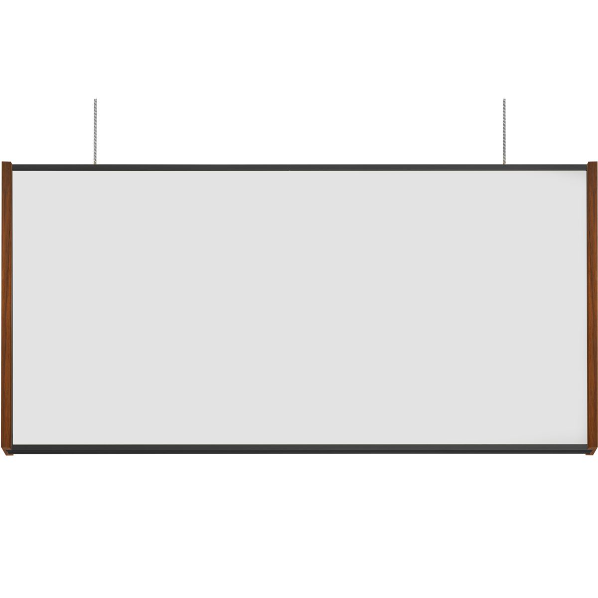 Deckenhänger (Hängeschild), Modell LMH, 150 x 309 mm (H x B), Rahmen Schwarz mit Nussbaum, für Einleger