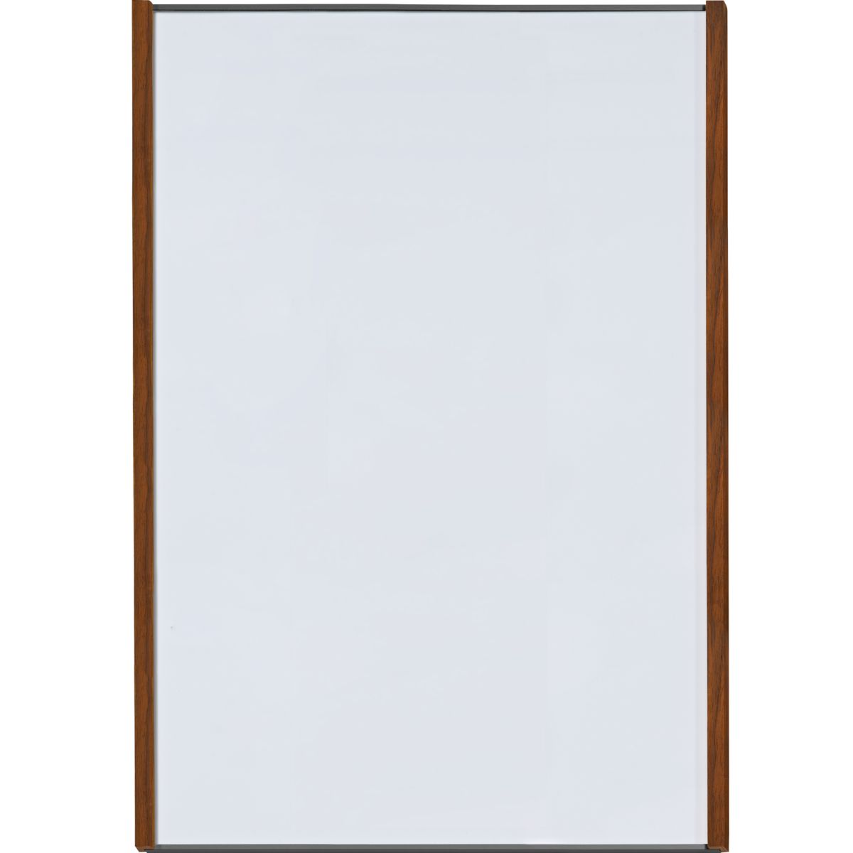 Wandschild, Modell LMH, ~ DIN A3, Hochformat, Holzrahmen Nussbaum kombiniert mit silbernem Aluminium