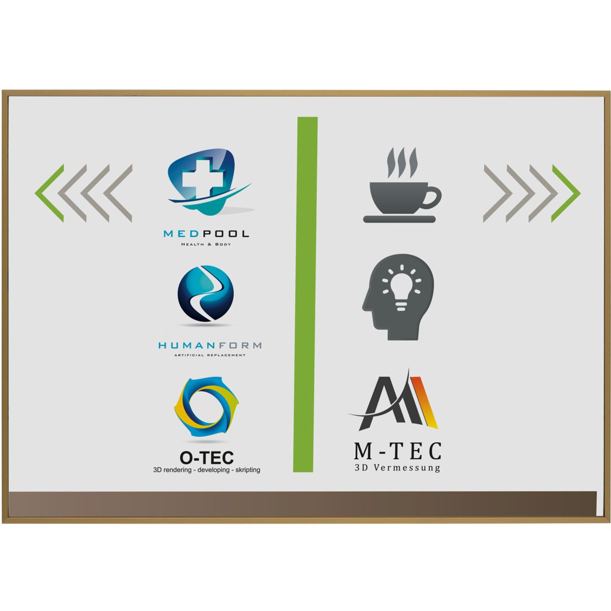 Wandschild, Modell Madrid, ~ DIN A4, Querformat, Bronze, Beschriftung mit Einleger