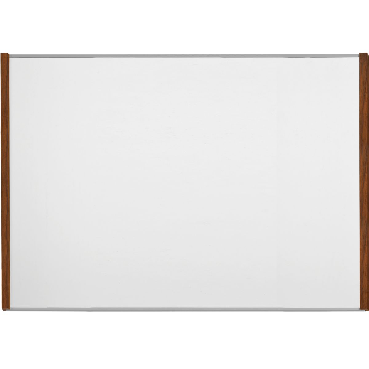 Wandschild, Modell LMH, ~ DIN A3, Querformat, Holzrahmen Nussbaum kombiniert mit silbernem Aluminium