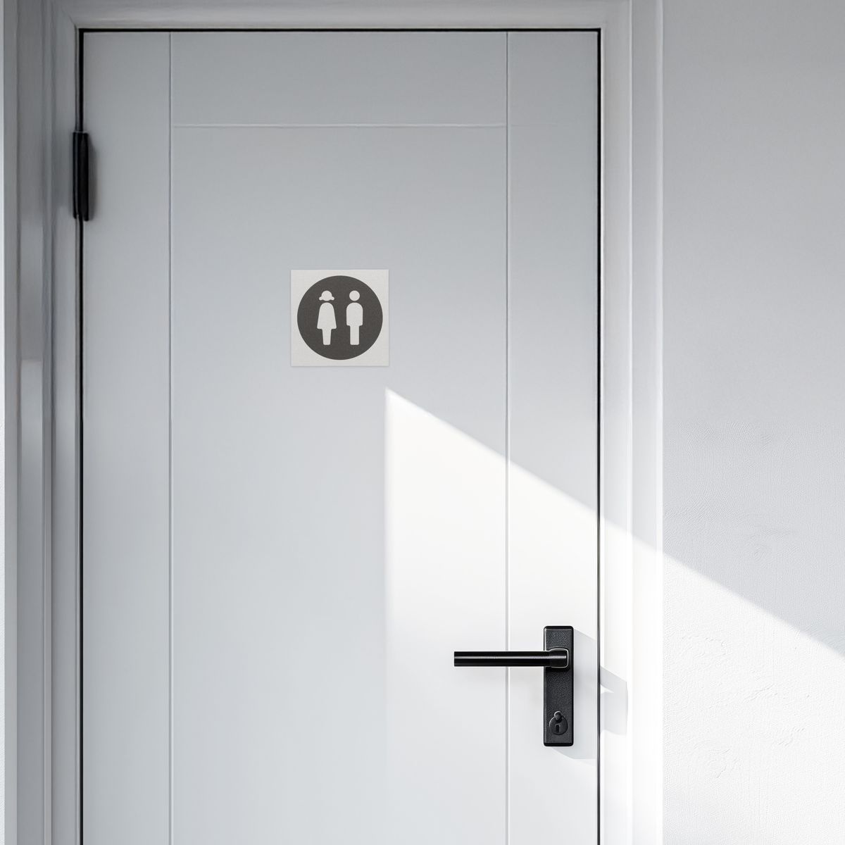 WC Schild Toiletten aus Aluminium, Silber, 80 x 80 mm, Klebemontage