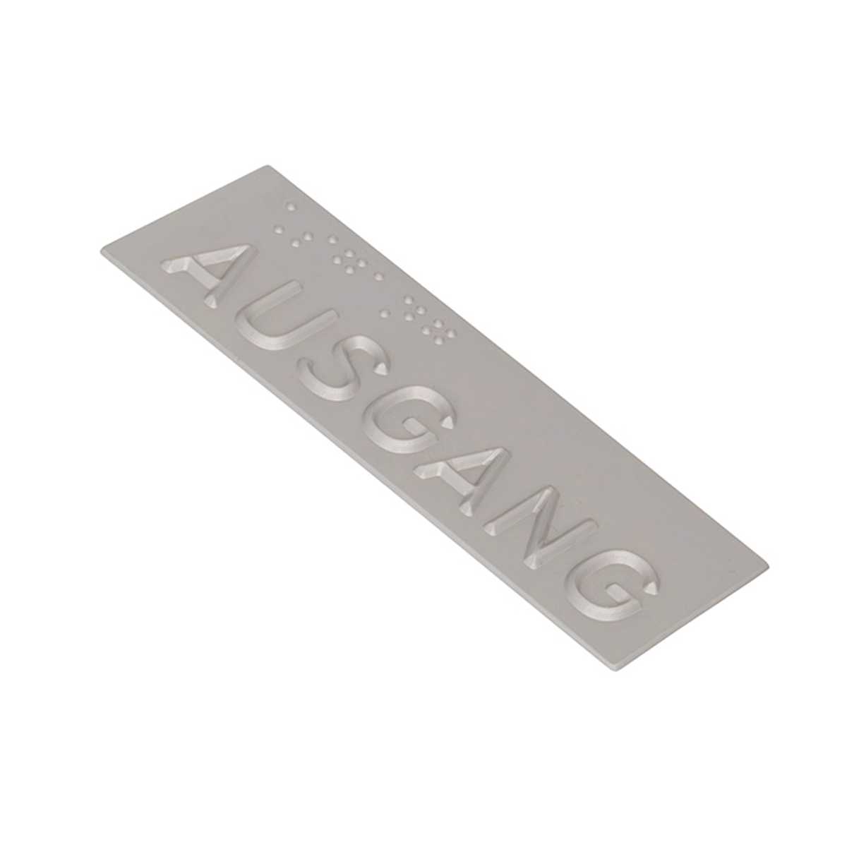 Handlaufschild aus Aluminium, AUSGANG, Handlauf flach