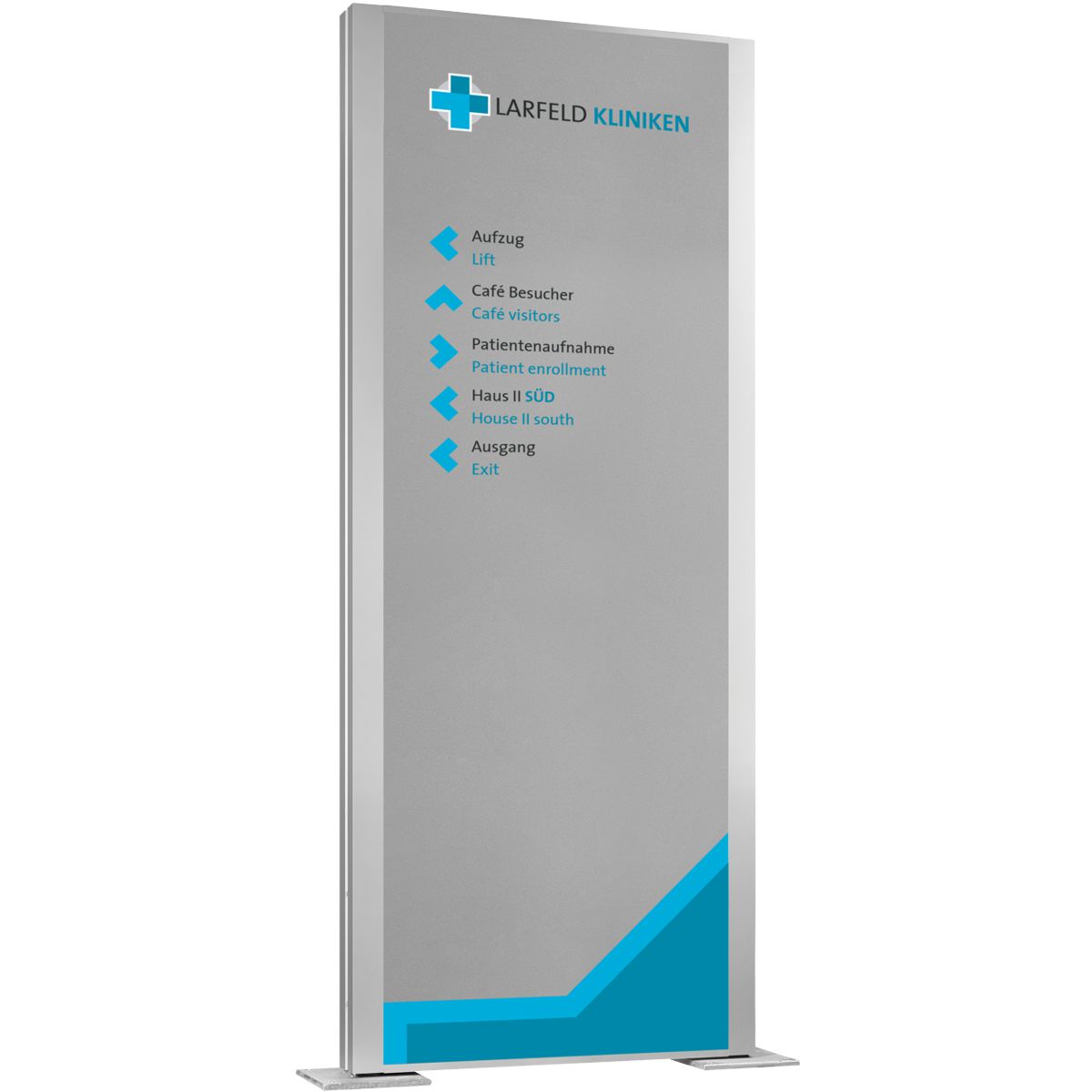 Außenaufsteller, Modell Madrid, 2.000 x 1.000 x 113 mm (H x B x T), Hochformat, inkl. einseitiger LED-Beleuchtung, inkl. Flanschplatten