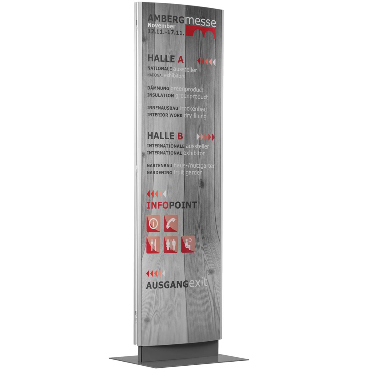 Innenaufsteller (Infostele), Modell Orlando, 2.100 x 610 mm (H x B)