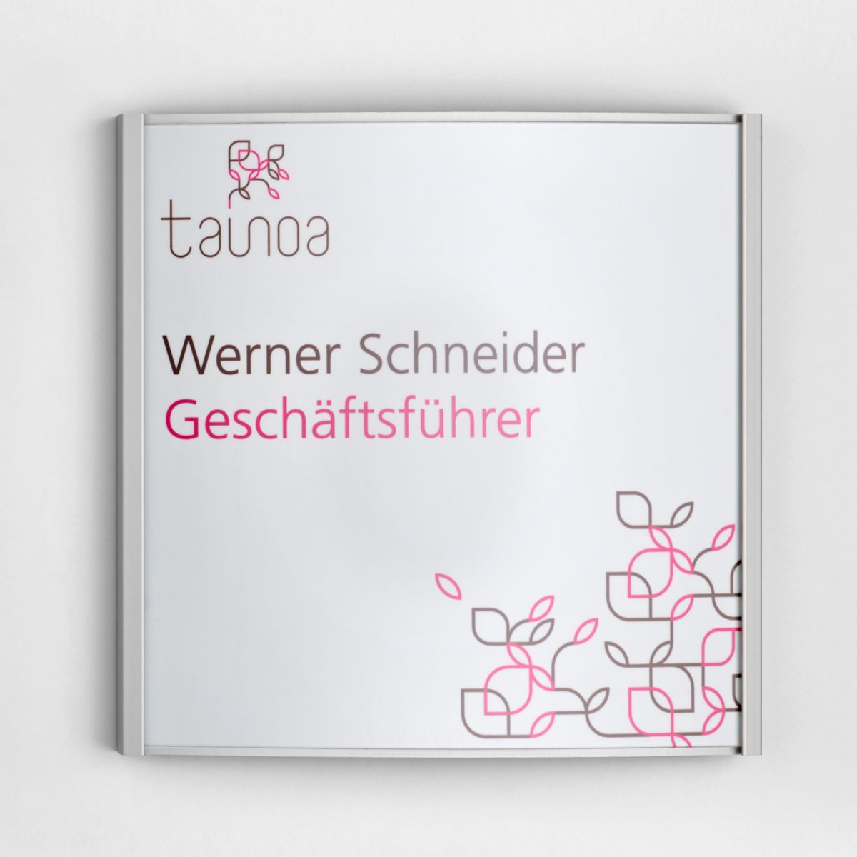 Türschild, Modell Orlando, 148 x 148 mm, Silber