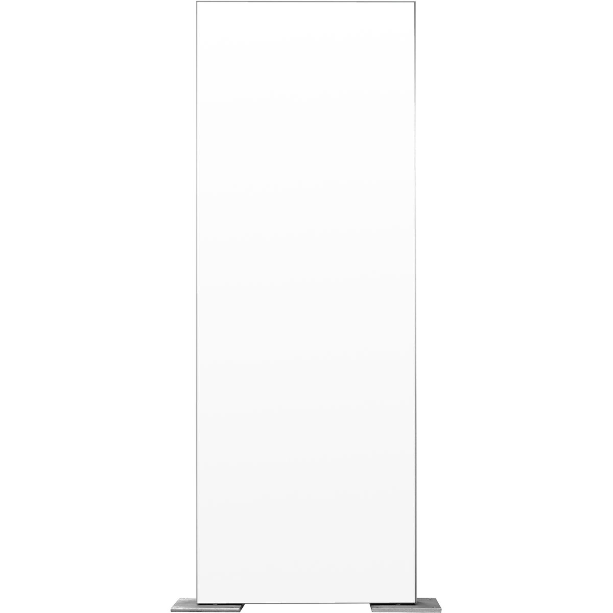 Außenaufsteller, Modell Madrid, 2.000 x 730 x 80 mm (H x B x T), Hochformat, Silber, inkl. Flanschplatten