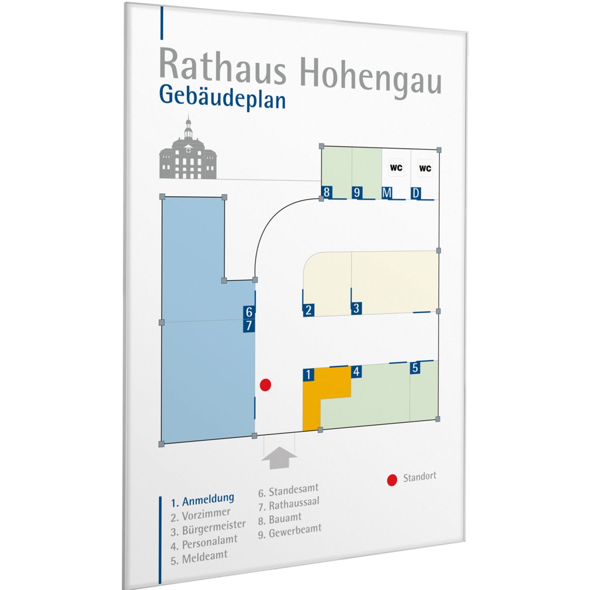 Wandschild, Modell Madrid EasyFlexx SnapFrame, DIN A0, Silber