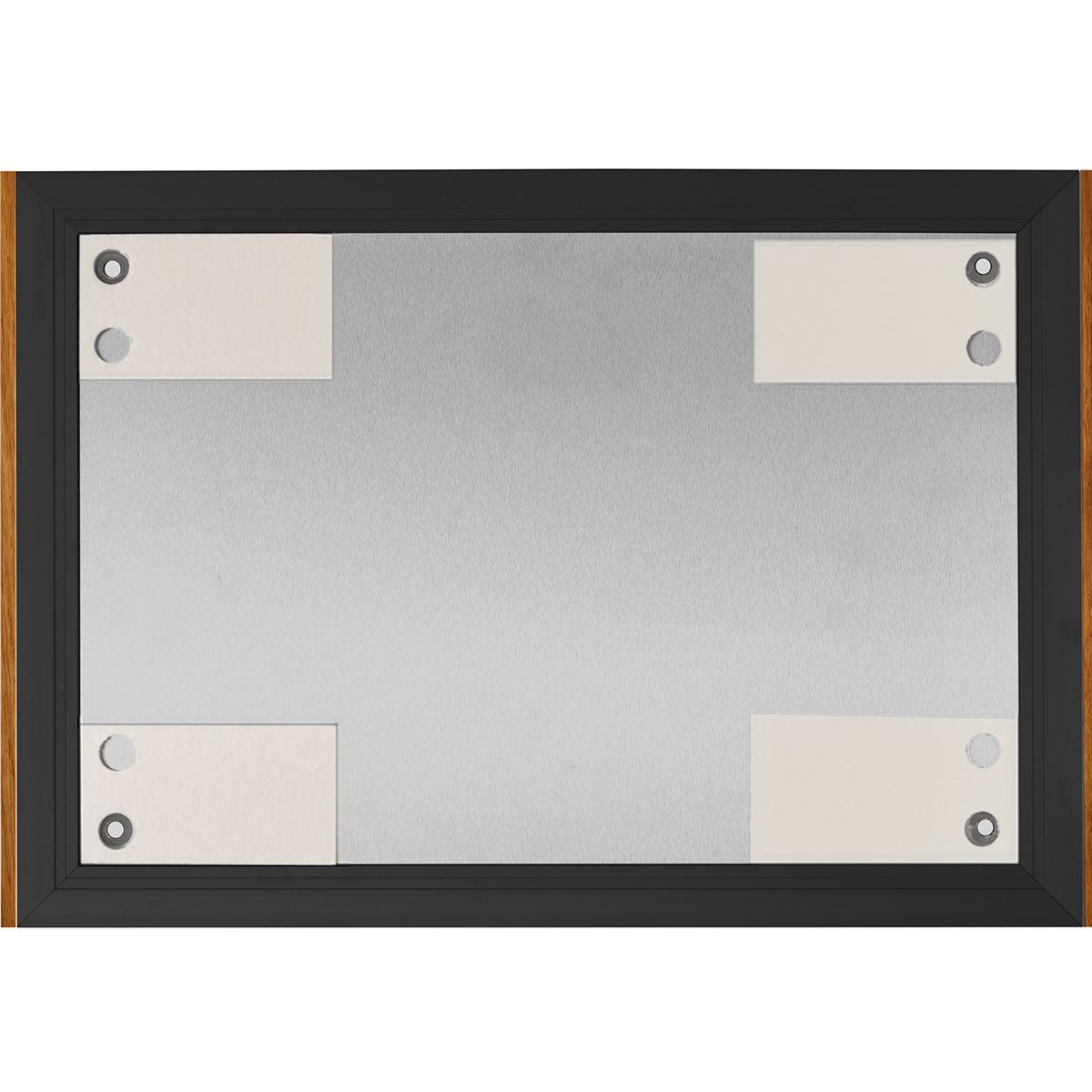 Wandschild, Modell LMH, ~ DIN A4, Querformat, Holzrahmen Eiche kombiniert mit schwarzem Aluminium