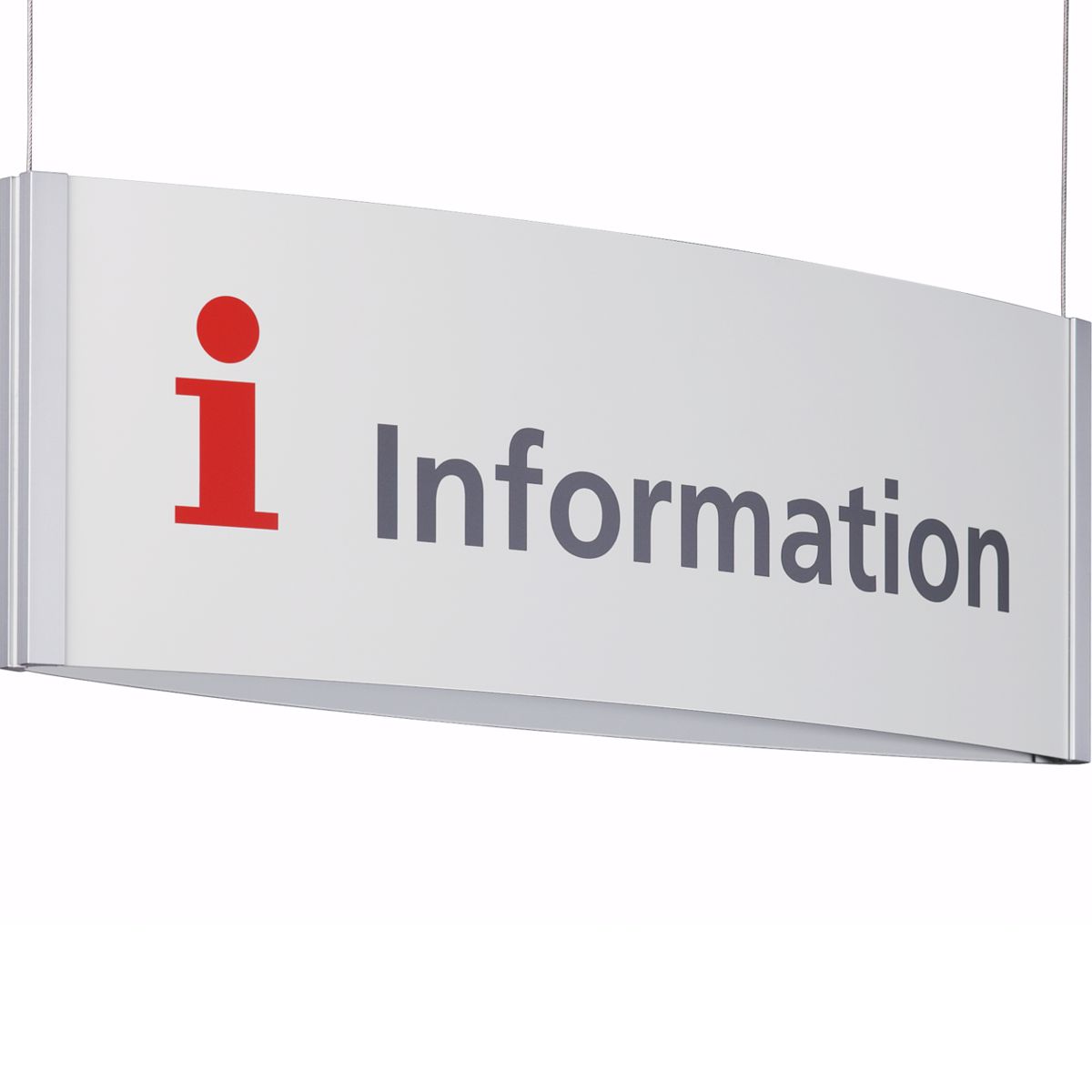 Deckenhänger (Hängeschild), Modell Orlando, 297 x 865 mm (H x B), Beschriftung direkt