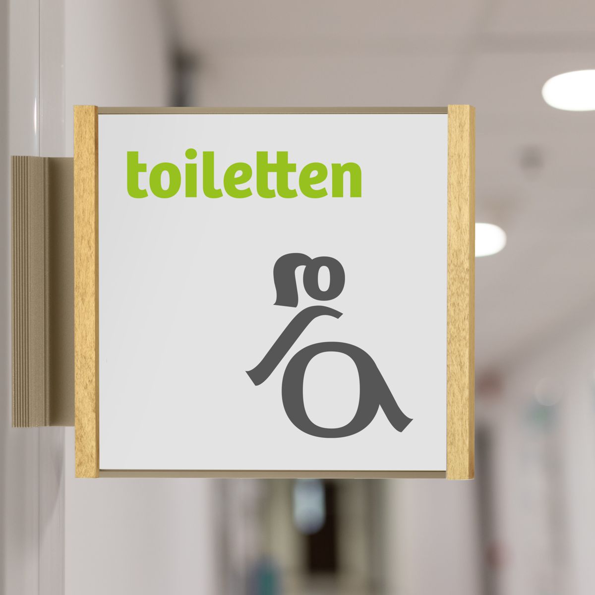 Fahnenschild (Nasenschild), Modell LMH, 150 x 159 mm (H x B), Bronze mit Ahorn, Beschriftung mit Einleger