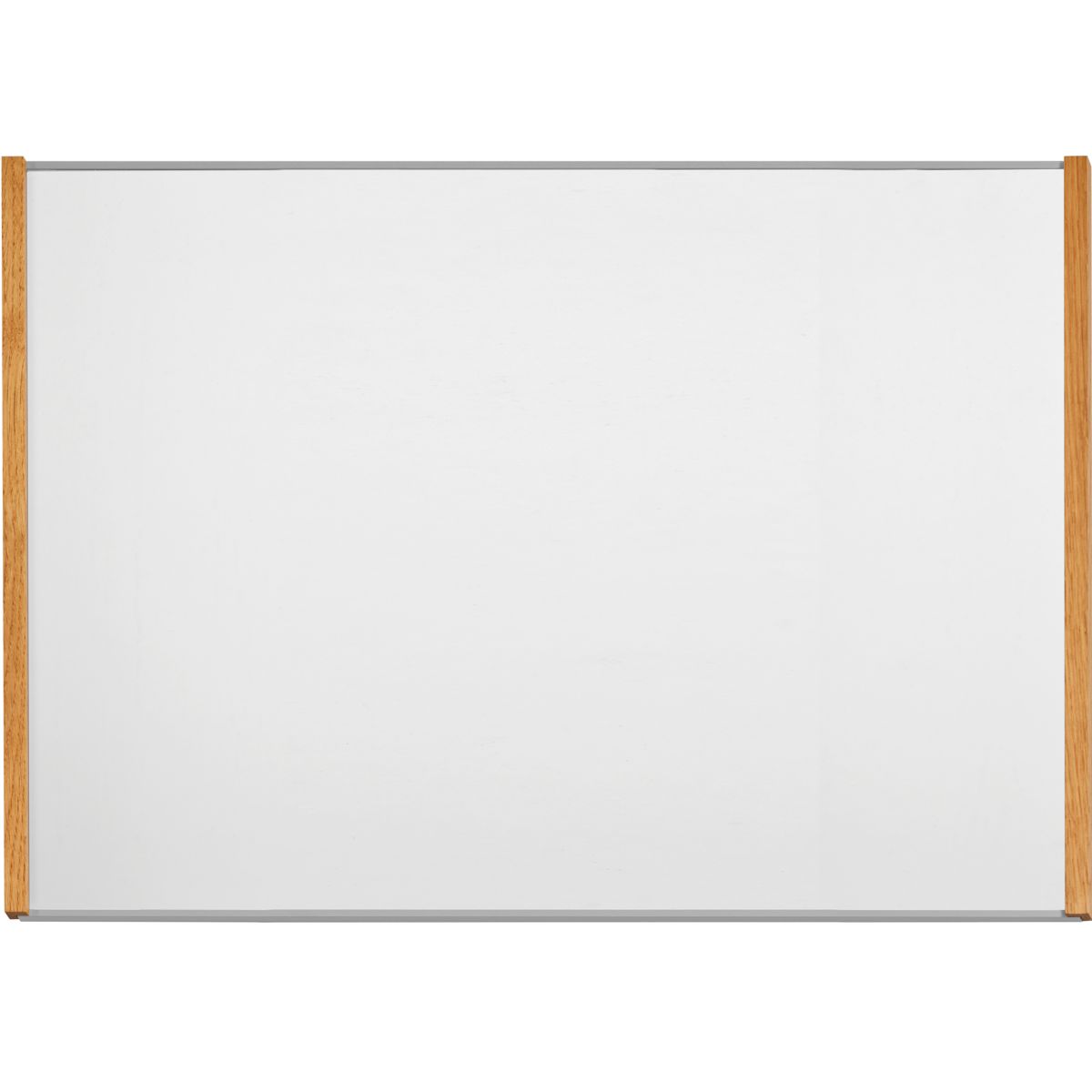 Wandschild, Modell LMH, ~ DIN A3, Querformat, Holzrahmen Eiche kombiniert mit silbernem Aluminium