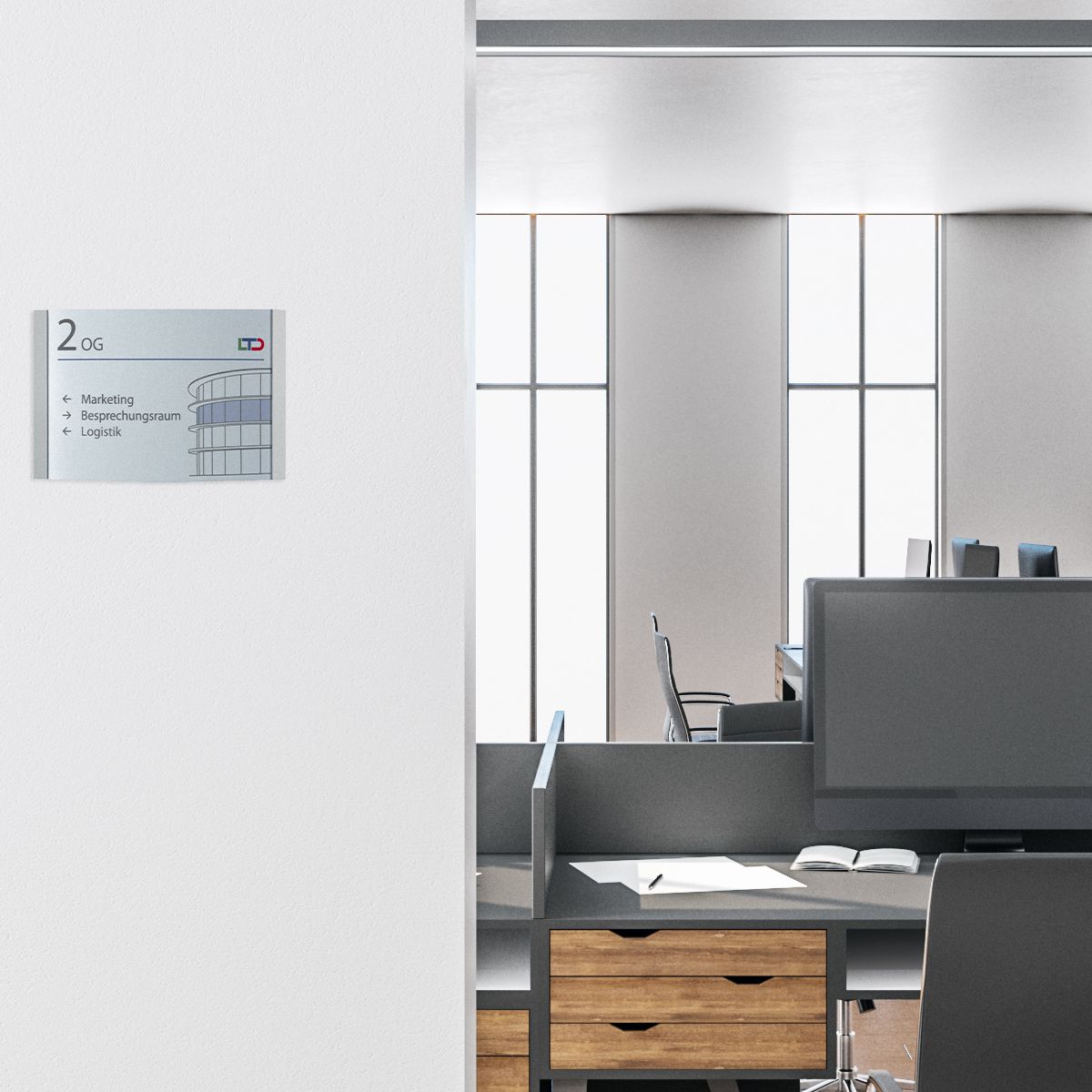 Wandschild, Modell Orlando, DIN A4, Querformat