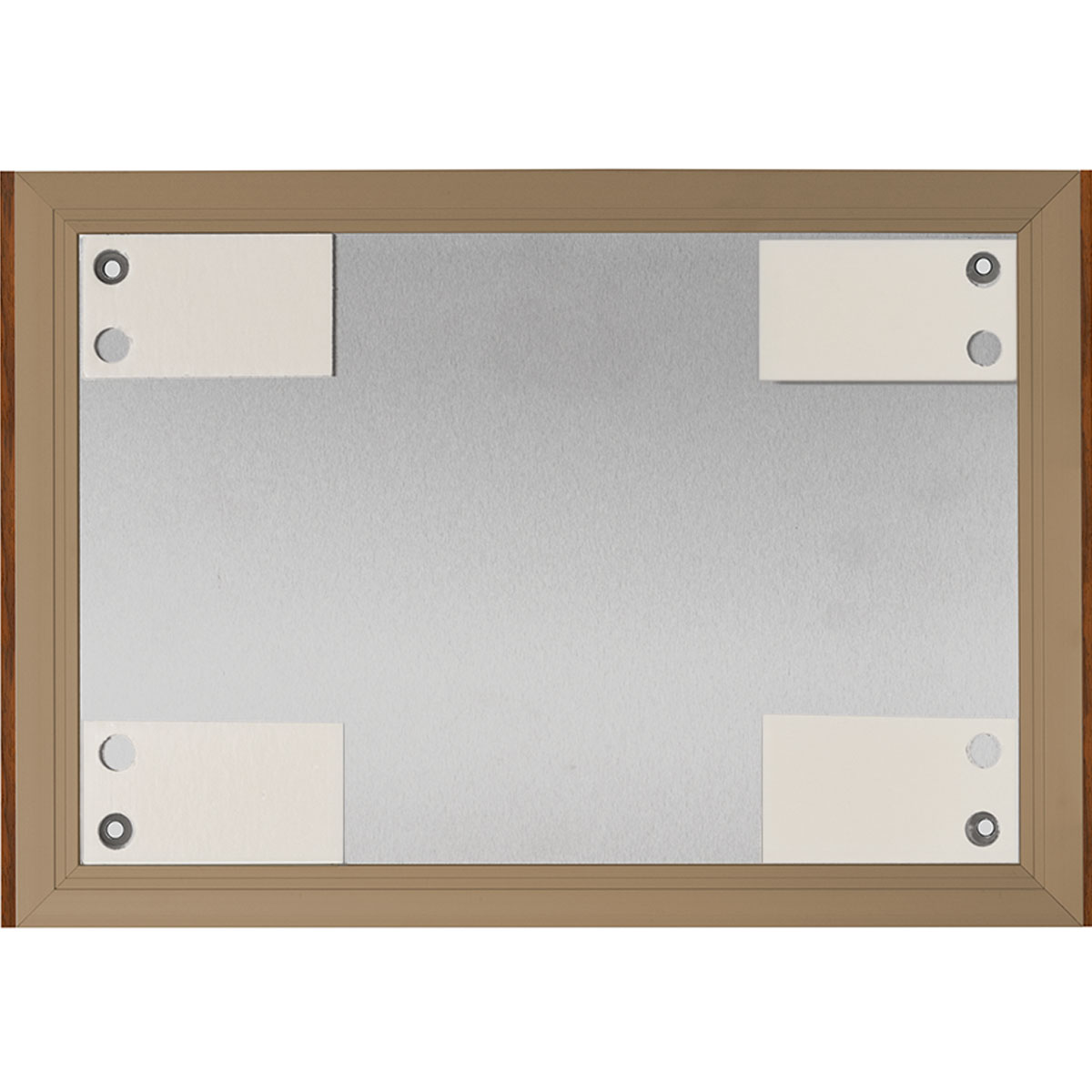 Wandschild, Modell LMH, ~ DIN A4, Querformat, Holzrahmen Nussbaum kombiniert mit bronzefarbenem Aluminium