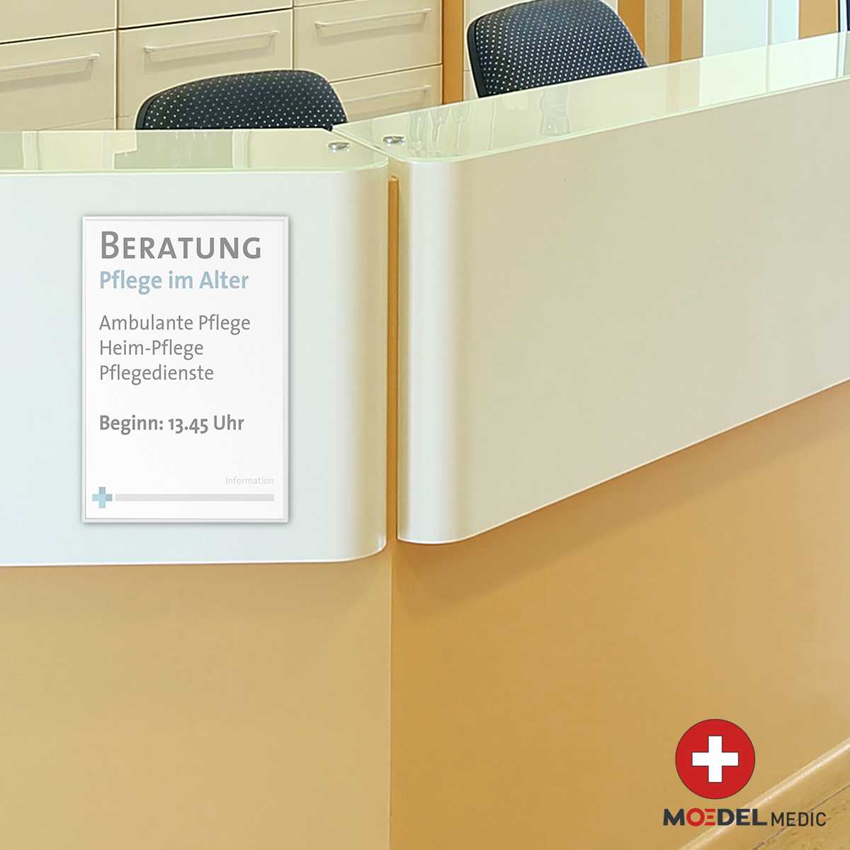 Moedel Medic Türschild, Aluminium, ~ DIN A4, Querformat, für Innen