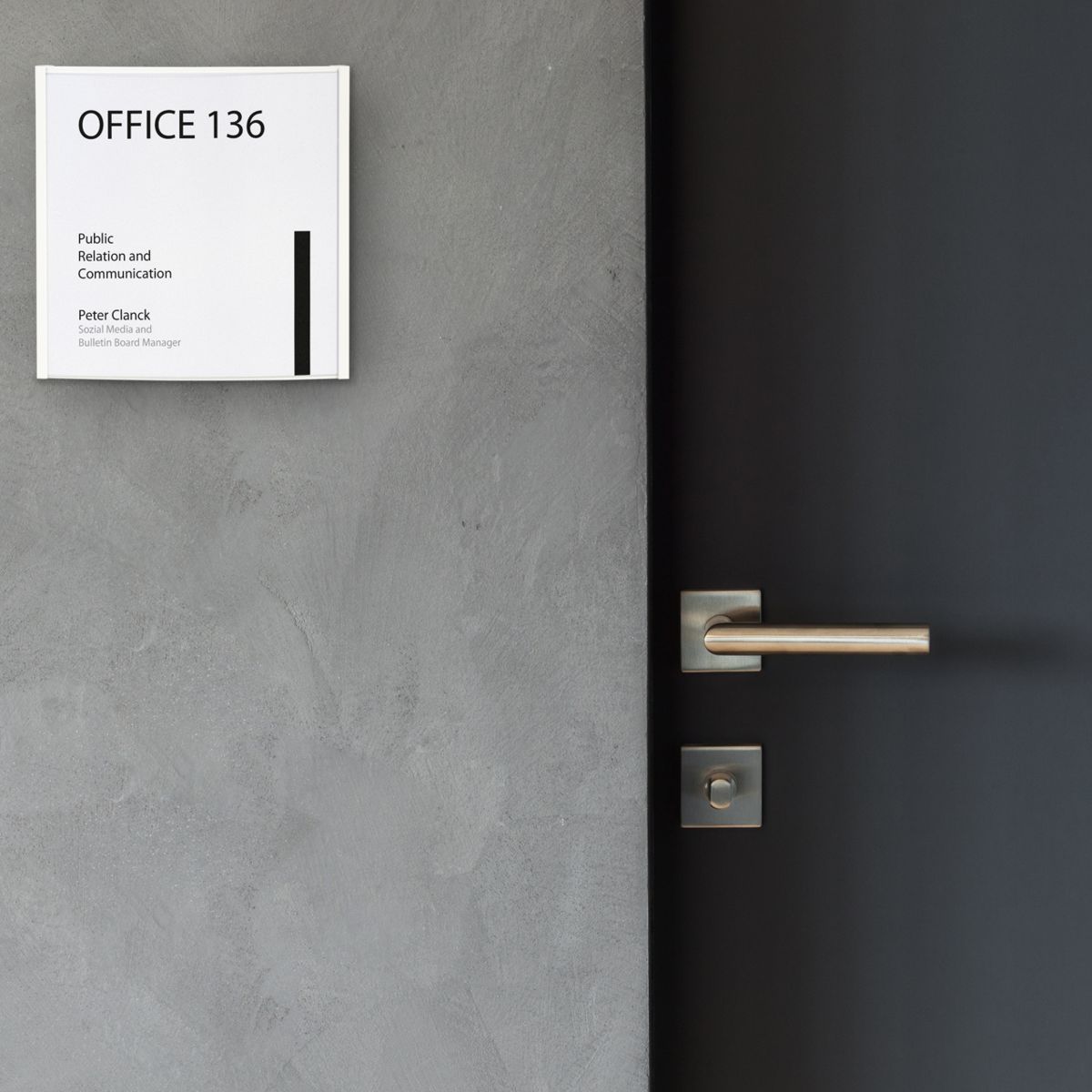 Türschild, Modell Orlando, 148 x 148 mm, Weiß