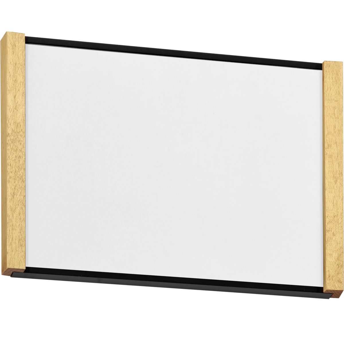 Türschild, Modell LMH, ~DIN A6, Querformat, Rahmen aus Aluminium (Schwarz) und Holz (Ahorn)