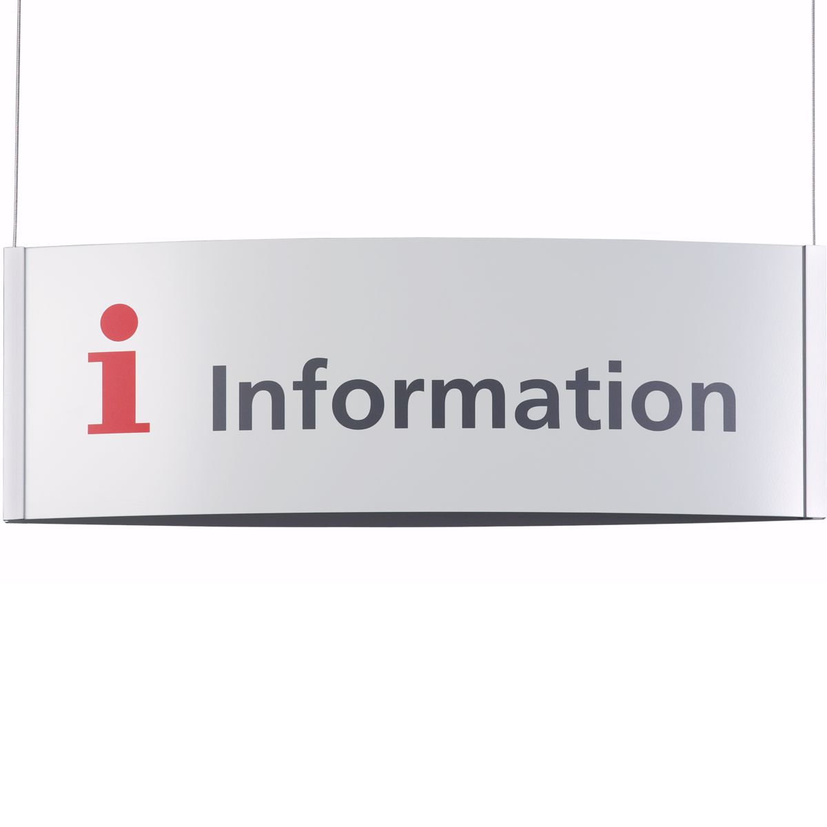 Deckenhänger (Hängeschild), Modell Orlando, 297 x 865 mm (H x B), Beschriftung direkt