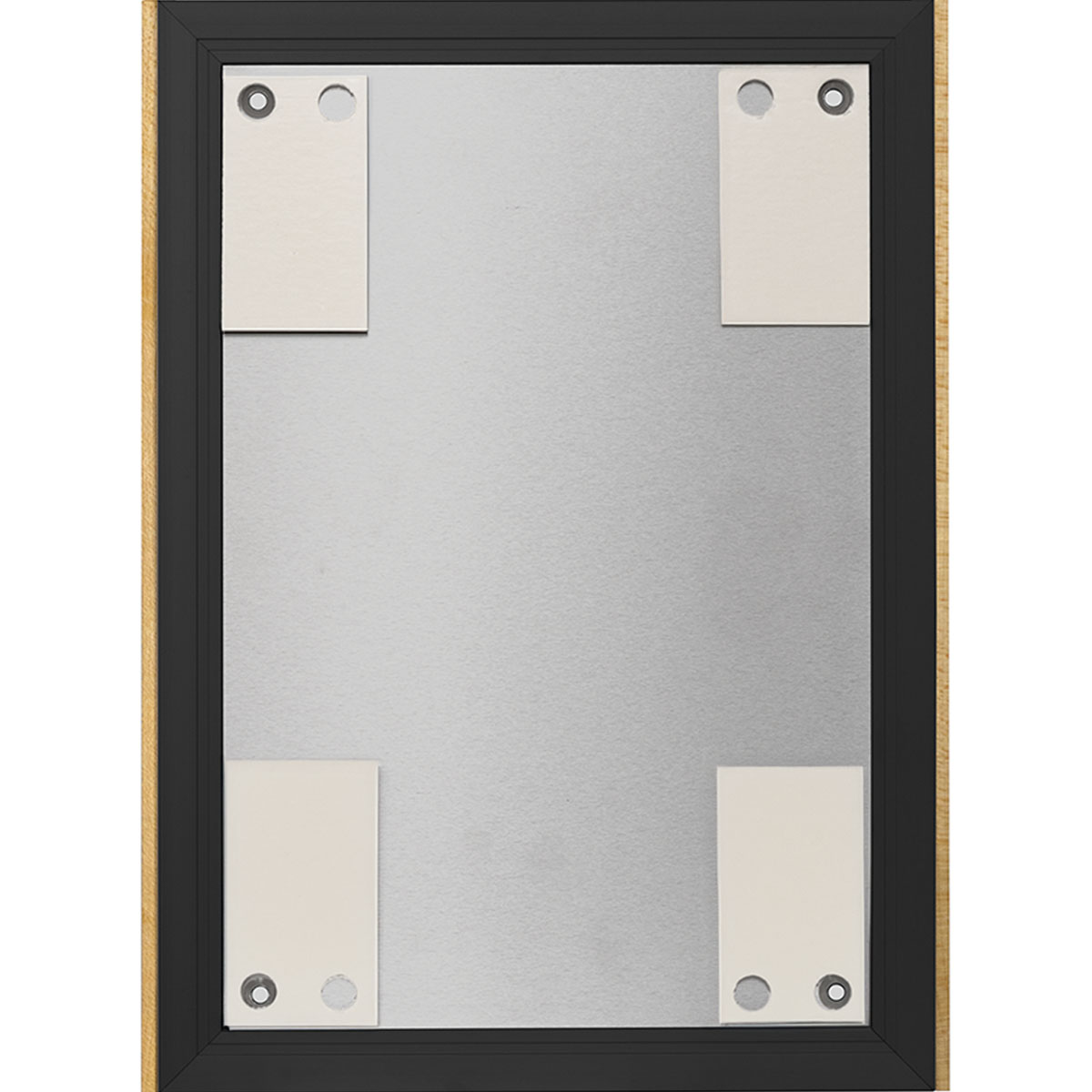 Wandschild, Modell LMH, ~ DIN A4, Hochformat, Holzrahmen Ahorn kombiniert mit schwarzem Aluminium