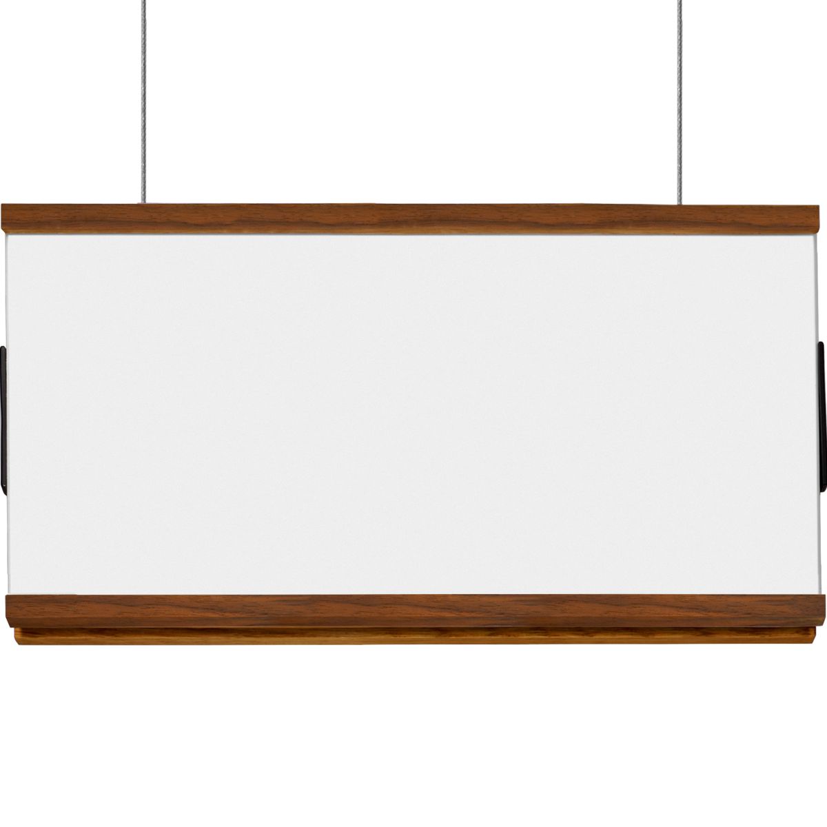 Deckenhänger (Hängeschild), Modell LMH, 160 x 297 mm (H x B), Rahmen oben und unten aus Nussbaum, für Einleger