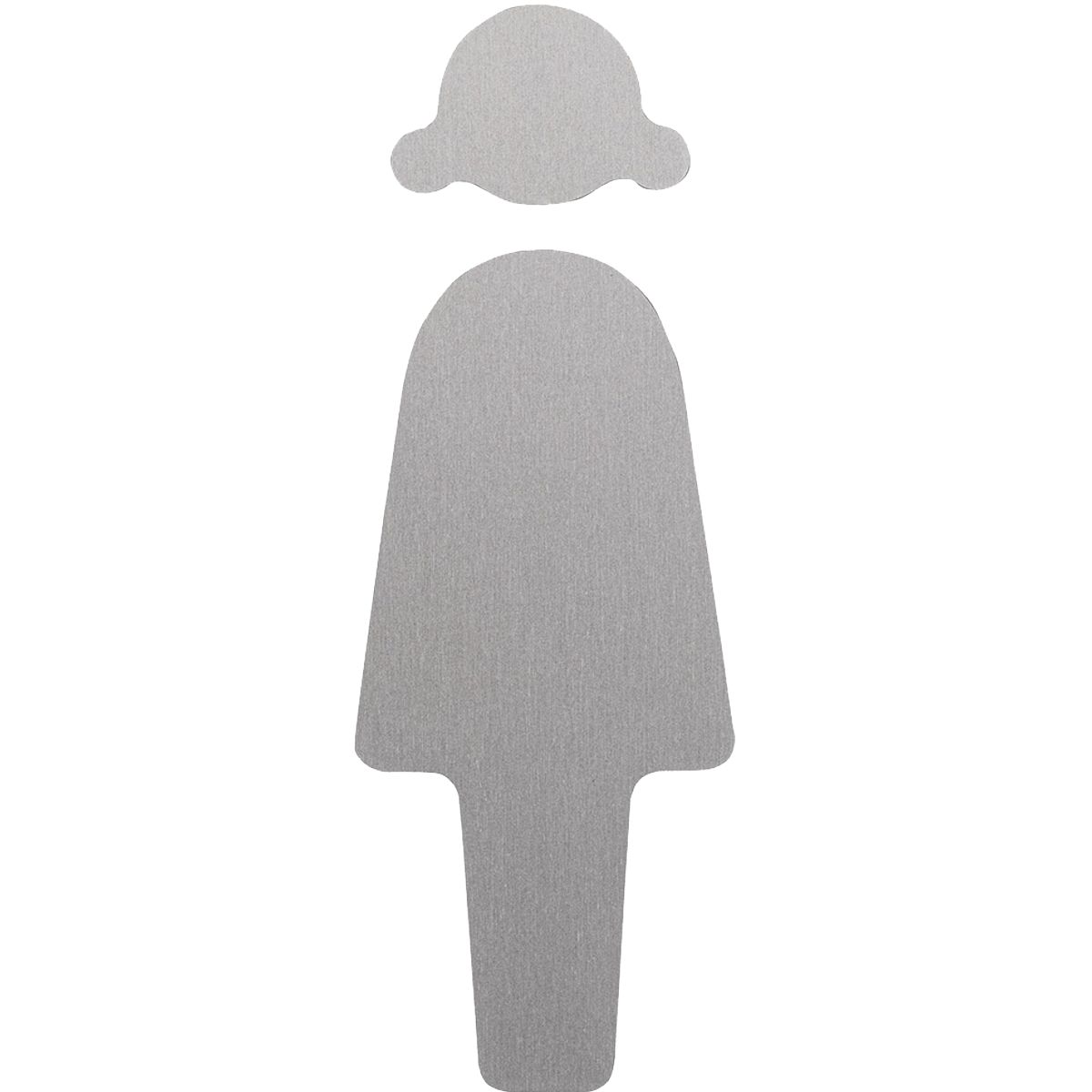 WC Schild Damen aus Aluminium, Silber, 160 x 55 mm (H x B), Klebemontage