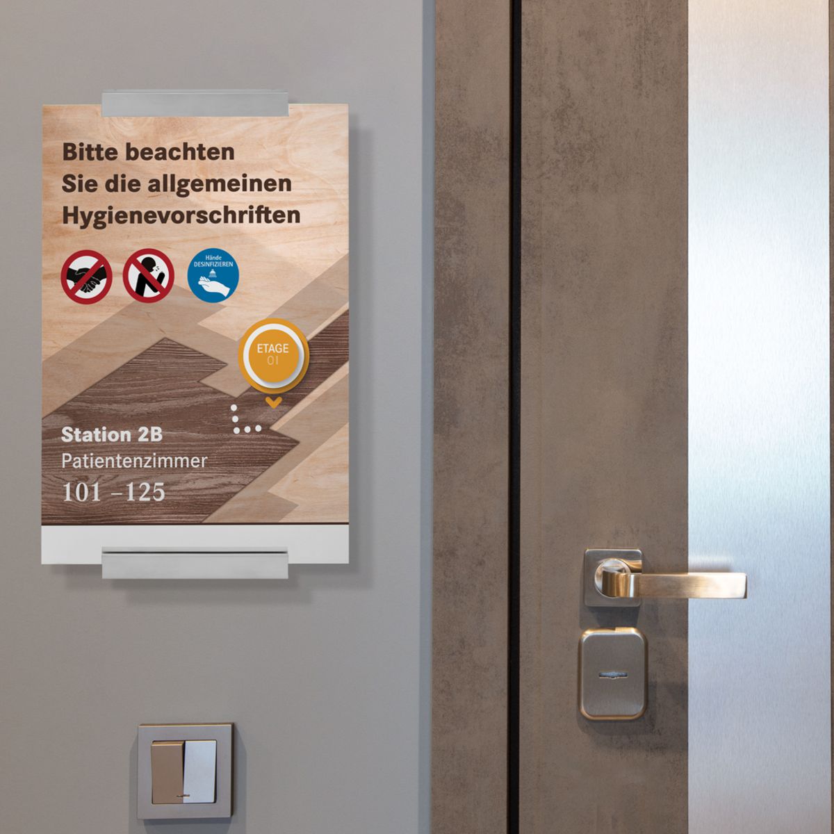Wandschild, Modell Monaco, DIN A3, Beschriftung flexibel (mit Einleger)