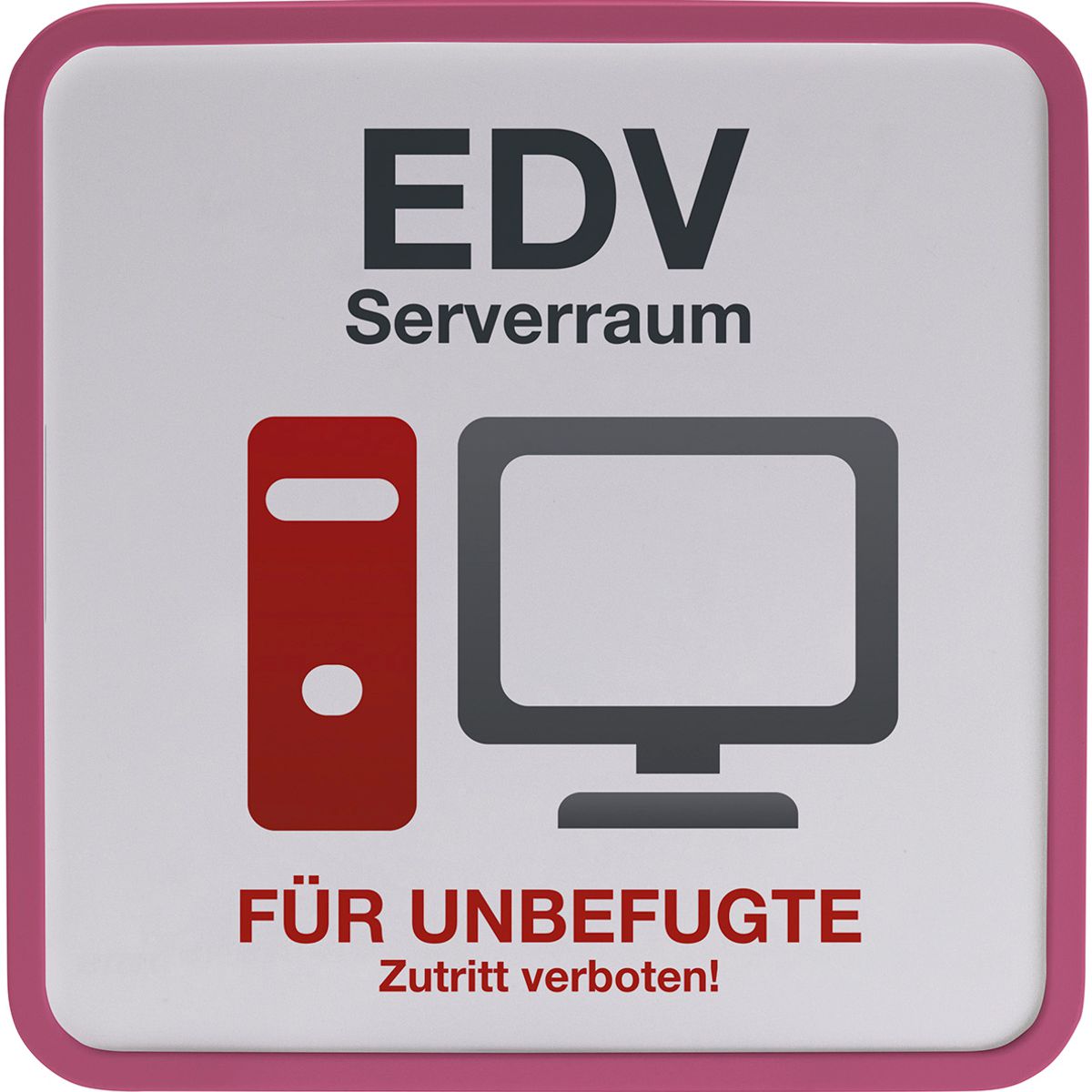 Türschild, Modell Maxi, 150 x 150 mm, inkl. Rahmen (Pink)