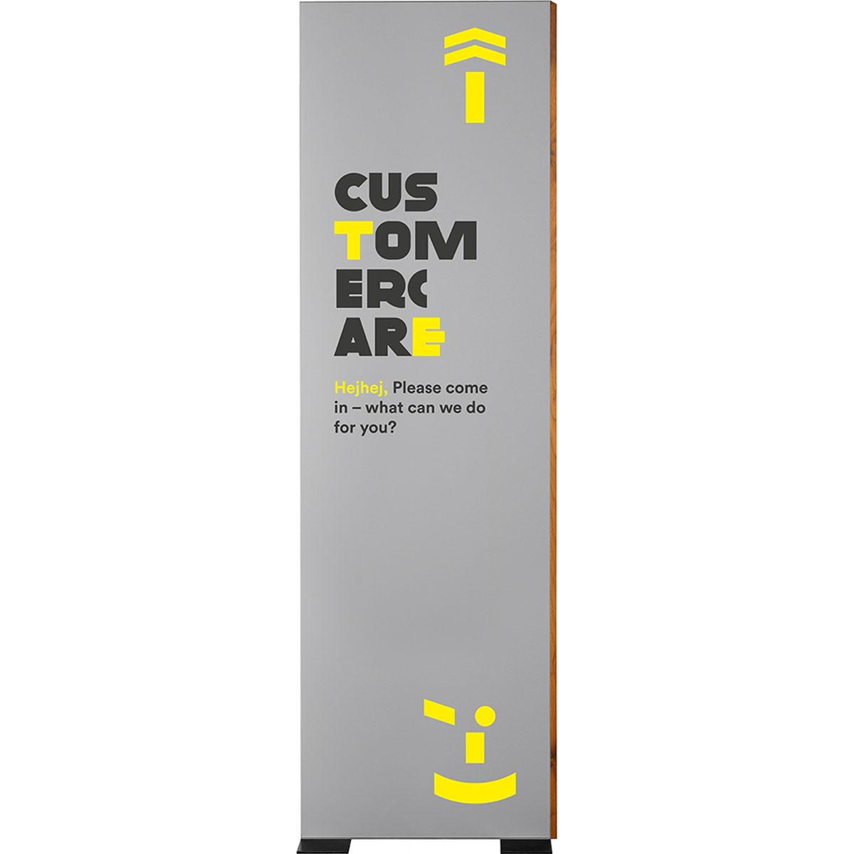 Innenaufsteller (Infostele), Modell LMH, 2.000 x 600 mm (H x B), Silber, Eiche